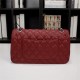 Chanel Classic Double Flap Quilted Caviar Medium Bag - Maroon with Silver Hardware