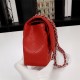 Chanel Classic Double Flap Quilted Caviar Medium Bag - Red with Silver Hardware