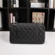 Chanel Classic Double Flap Quilted Caviar Medium Bag - Black with Silver Hardware