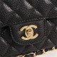 Chanel Classic Double Flap Quilted Caviar Medium Bag - Black with Gold Hardware