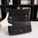 Chanel Classic Double Flap Quilted Caviar Medium Bag - Black with Gold Hardware