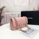 Chanel Classic Double Flap Quilted Caviar Medium Bag - Pink with Gold Hardware