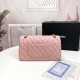 Chanel Classic Double Flap Quilted Caviar Medium Bag - Pink with Gold Hardware