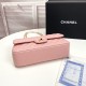 Chanel Classic Double Flap Quilted Caviar Medium Bag - Pink with Gold Hardware