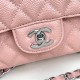 Chanel Classic Double Flap Quilted Caviar Medium Bag - Pink with Silver Hardware