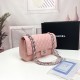 Chanel Classic Double Flap Quilted Caviar Medium Bag - Pink with Silver Hardware