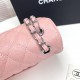 Chanel Classic Double Flap Quilted Caviar Medium Bag - Pink with Silver Hardware