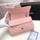 Chanel Classic Double Flap Quilted Caviar Medium Bag - Pink with Silver Hardware