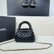 Chanel Shiny Aged Calfskin Quilted Nano 23K Kelly Handbag in Black