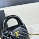 Chanel Shiny Aged Calfskin Quilted Nano 23K Kelly Handbag in Black