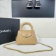 Chanel Shiny Aged Calfskin Quilted Nano 23K Kelly Handbag in Beige