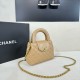 Chanel Shiny Aged Calfskin Quilted Nano 23K Kelly Handbag in Beige