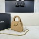 Chanel Shiny Aged Calfskin Quilted Nano 23K Kelly Handbag in Beige