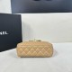 Chanel Shiny Aged Calfskin Quilted Nano 23K Kelly Handbag in Beige