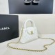 Chanel Shiny Aged Calfskin Quilted Nano 23K Kelly Handbag in White