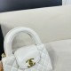 Chanel Shiny Aged Calfskin Quilted Nano 23K Kelly Handbag in White