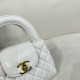 Chanel Shiny Aged Calfskin Quilted Nano 23K Kelly Handbag in White