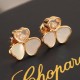 Chopard Happy Hearts Wings Diamond Earrings With Two Mother-of-pearl