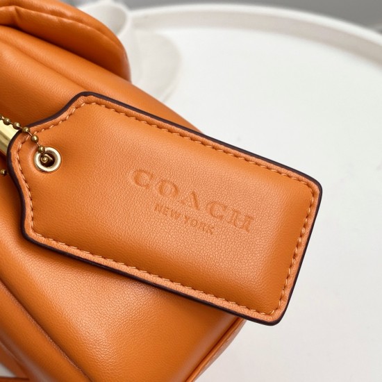 Coach Pillow Tabby Leather Shoulder Bag in Orange