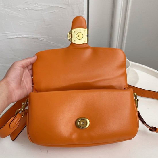 Coach Pillow Tabby Leather Shoulder Bag in Orange