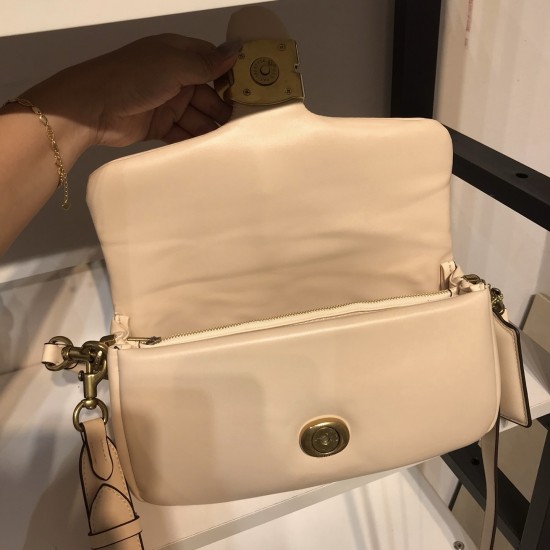 Coach Pillow Tabby Leather Shoulder Bag in White