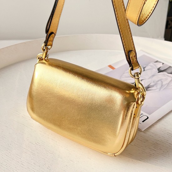 Coach Pillow Tabby Mini Leather Shoulder Bag in Gold