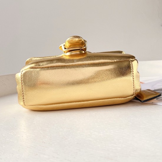 Coach Pillow Tabby Mini Leather Shoulder Bag in Gold