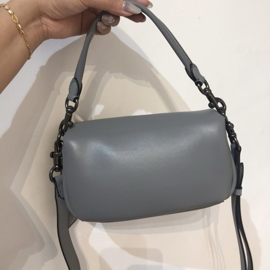 Coach Pillow Tabby Mini Leather Shoulder Bag in Grey