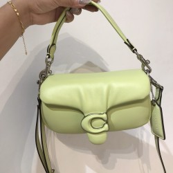 Coach Pillow Tabby Mini Leather Shoulder Bag in Mint Green