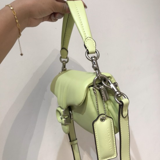 Coach Pillow Tabby Mini Leather Shoulder Bag in Mint Green