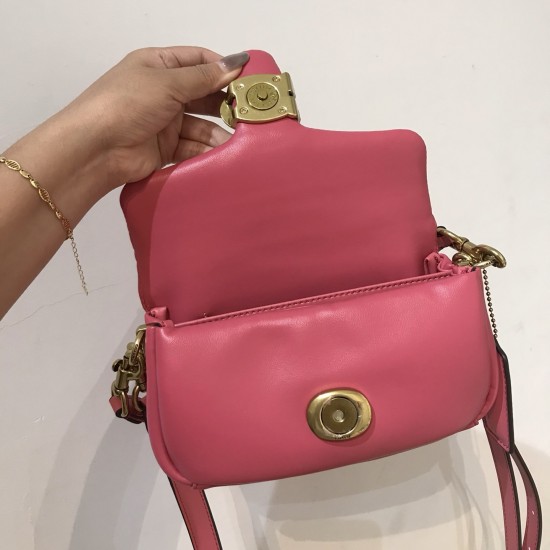 Coach Pillow Tabby Mini Leather Shoulder Bag in Rouge