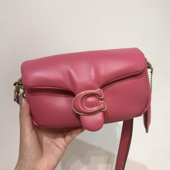 Coach Pillow Tabby Mini Leather Shoulder Bag in Rouge