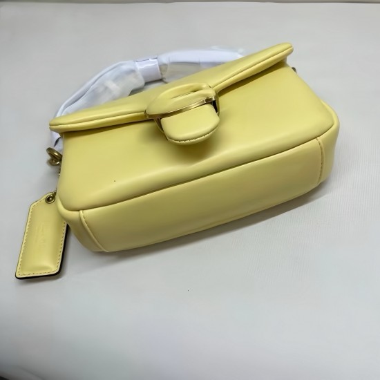 Coach Pillow Tabby Mini Leather Shoulder Bag in Light Yellow