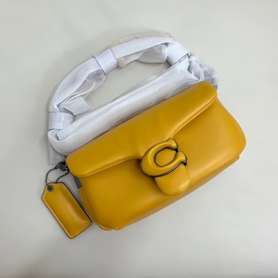 Coach Pillow Tabby Mini Leather Shoulder Bag in Yellow