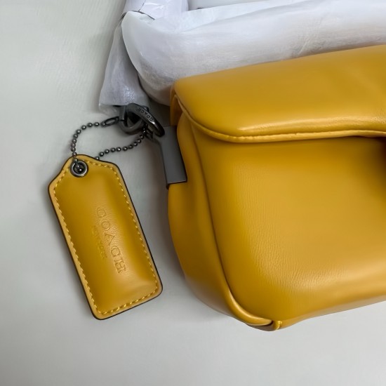 Coach Pillow Tabby Mini Leather Shoulder Bag in Yellow