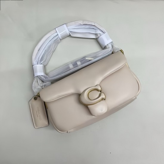 Coach Pillow Tabby Mini Leather Shoulder Bag in White