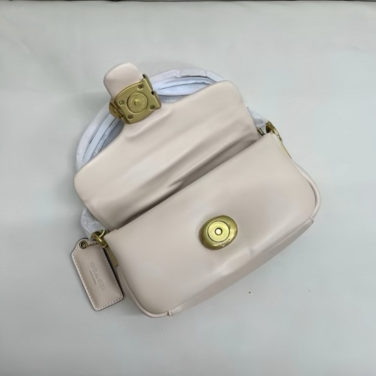 Coach Pillow Tabby Mini Leather Shoulder Bag in White