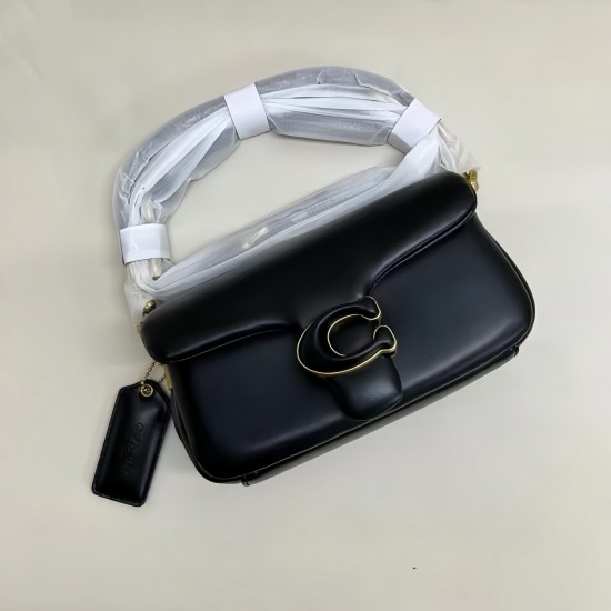 Coach Pillow Tabby Mini Leather Shoulder Bag in Black