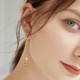 Dior La Petite Tribale CD Signature Star Detail White Pearl Women’s Yellow Gold Asymmetric Drop Earrings