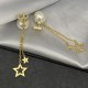 Dior La Petite Tribale CD Signature Star Detail White Pearl Women’s Yellow Gold Asymmetric Drop Earrings