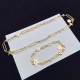 Dior LOGO And Star Pendants Classic Yellow Gold Plated Women White Pearl Hoop Jewel Set