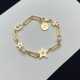 Dior LOGO And Star Pendants Classic Yellow Gold Plated Women White Pearl Hoop Jewel Set