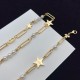 Dior LOGO And Star Pendants Classic Yellow Gold Plated Women White Pearl Hoop Jewel Set