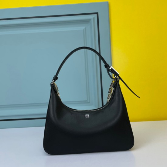 Givenchy Moon Cut Small Leather Shoulder Bag In Black