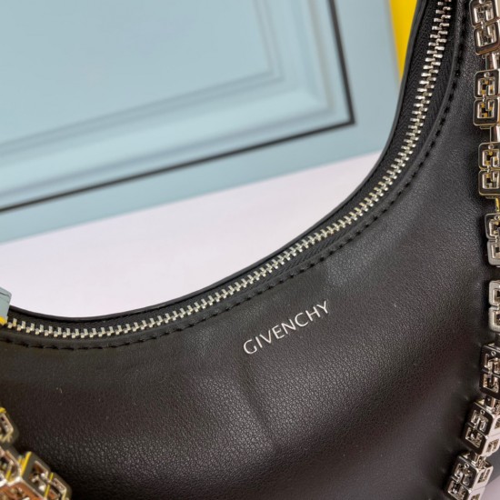 Givenchy Moon Cut Small Leather Shoulder Bag In Black