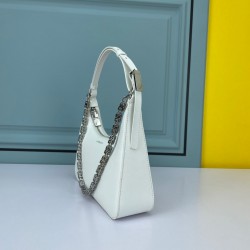 Givenchy Moon Cut Small Leather Shoulder Bag In White