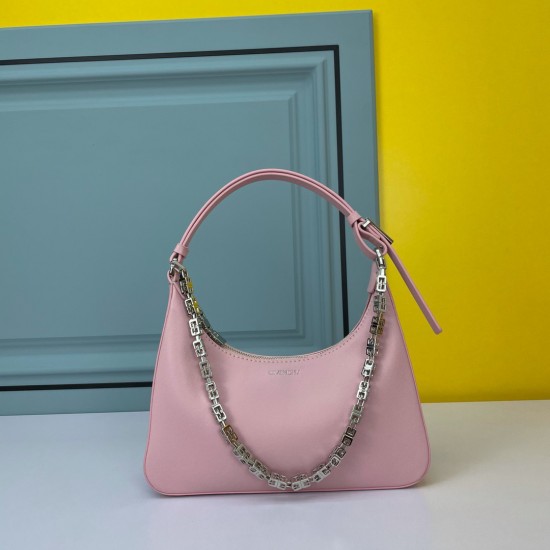 Givenchy Moon Cut Small Leather Shoulder Bag In Pink