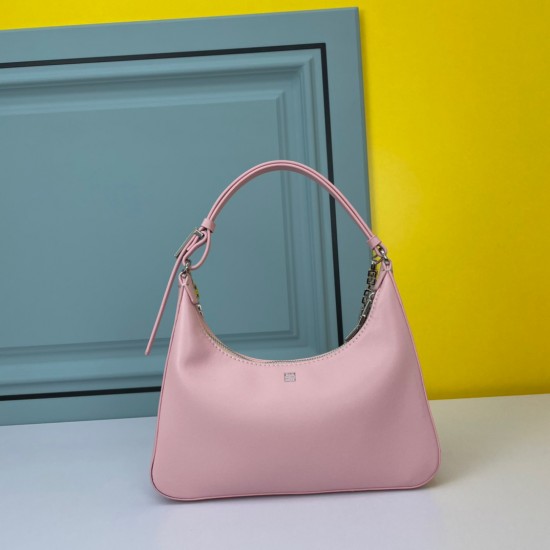 Givenchy Moon Cut Small Leather Shoulder Bag In Pink