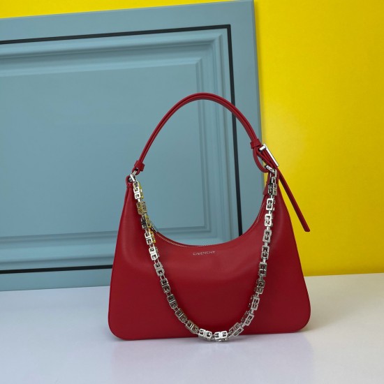 Givenchy Moon Cut Small Leather Shoulder Bag In Red