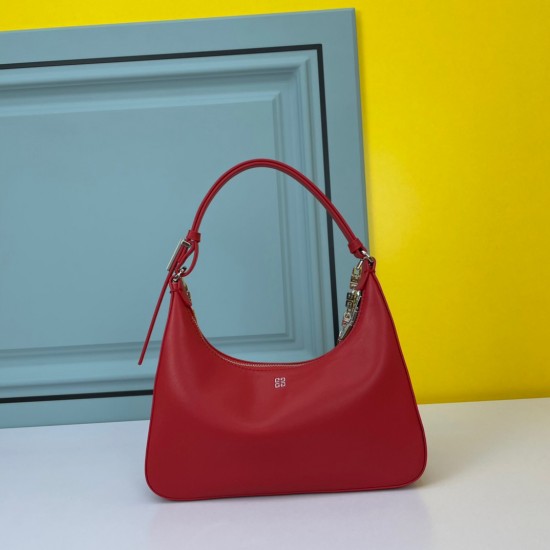 Givenchy Moon Cut Small Leather Shoulder Bag In Red